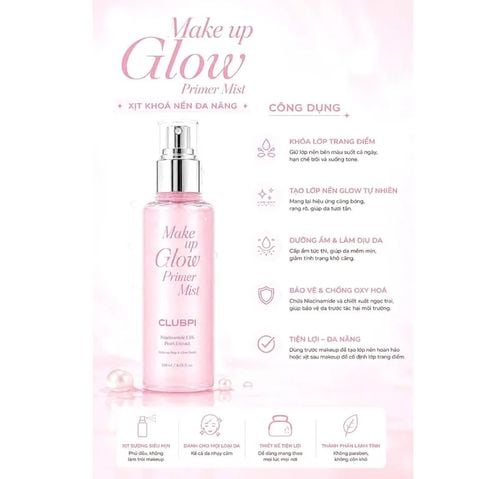 Xịt dưỡng đa năng Căng Bóng Clubpi Makeup Glow Primer Mist 120ml