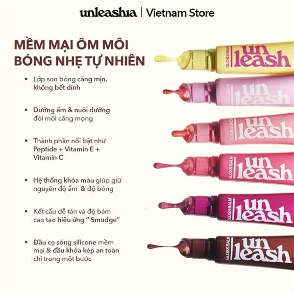 Son Dưỡng Có Màu Thuần Chay Unleashia Sunset Dazzle Gloss Balm 10g