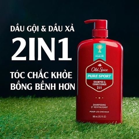 Dầu Gội & Xả Old Spice Pure Sport 2In1 Shampoo & Conditioner 650ml