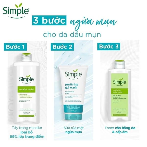 Nước Hoa Hồng Cho Da Nhạy Cảm Simple Soothing Facial 200ml