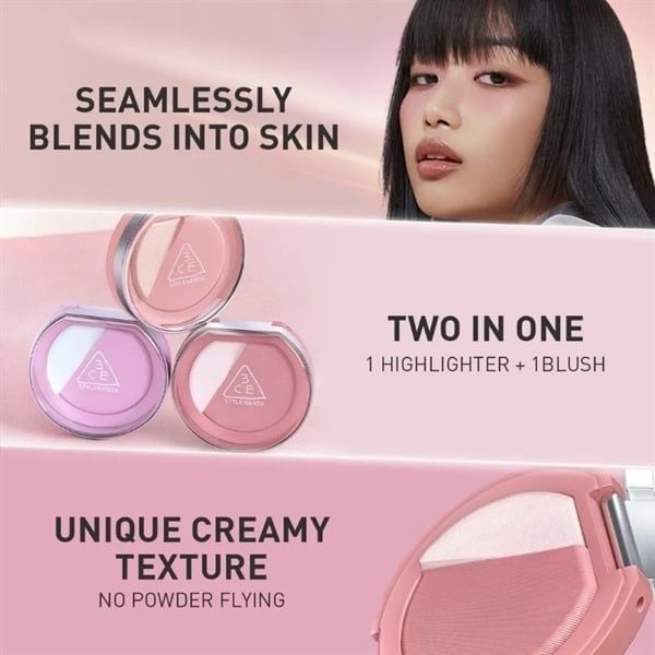 Phấn Má Hồng Và Highlight 3CE Blushlighter 4.3g
