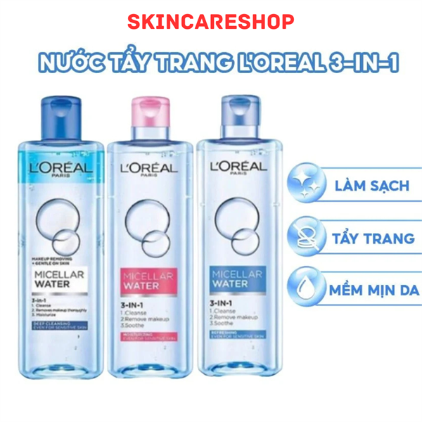 Nước tẩy trang L'Oreal Paris Micellar Water 400ml