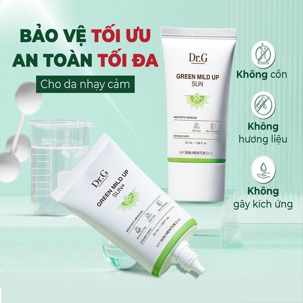 Kem Chống Nắng Cho Da Nhạy Cảm Dr.G Green Mild Up Sun SPF 50+ PA++++ 50g