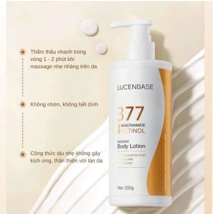 Dưỡng Thể Lucenbase 377 Niacinamide + Retinol Essence Body Lotion 250g