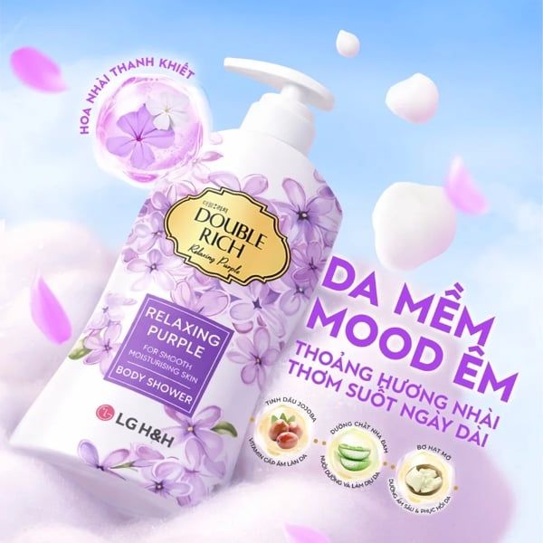 Sữa Tắm Sữa Tắm Double Rich Relaxing Purple Hoa Nhài 200g