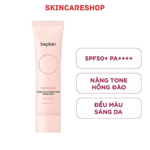 Kem Chống Nắng Beplain Sunmuse Tone Up & Correcting Sunscreen Peach Pink SPF50+ PA++++ 50ml