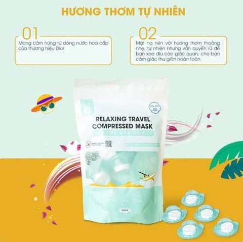 Mặt Nạ Nén DR.SERA Relaxing Travel Compressed Mask -Túi 10 Mask
