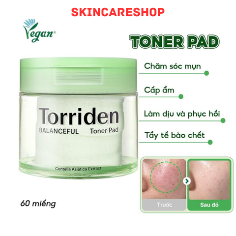 Toner Pad Torriden Balanceful Cica Toner Pad 60 miếng