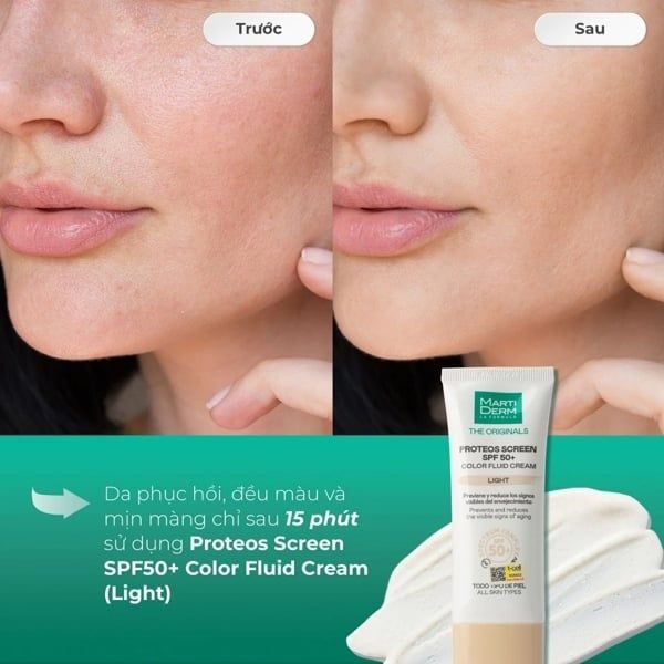 Kem Chống Nắng MartiDerm The Originals Proteos Screen SPF50+ Fluid Cream 40ml