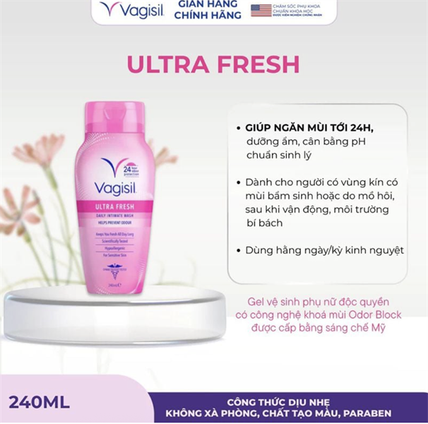 Dung Dịch Vệ Sinh Phụ Nữ Dạng Gel Vagisil Daily Intimate Wash 240ml