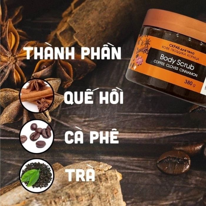 Tẩy Tế Bào Chết Body Bilena Cosm Beauty Body Scrub Coffee Cloves Cinnamon 380g