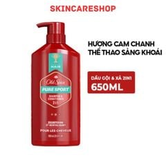 Dầu Gội & Xả Old Spice Pure Sport 2In1 Shampoo & Conditioner 650ml