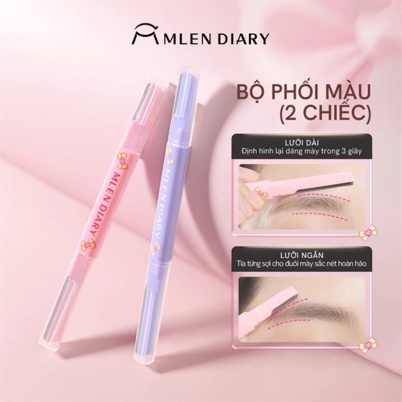Dao Cạo Lông Mày 2 Đầu Mlen Diary Dual-Ended Eyebrow Razor