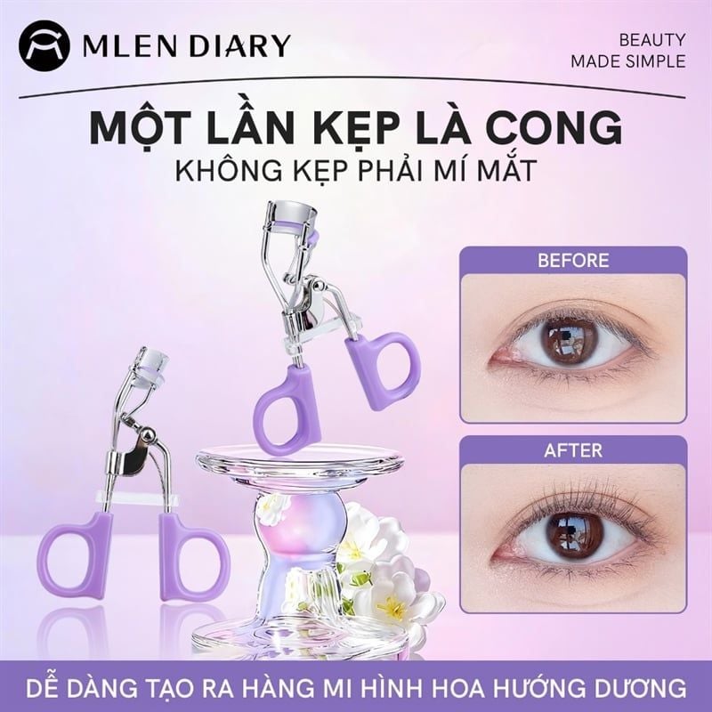 Kẹp Bấm Mi Mlen Diary Làm Cong Mi, Giữ Nếp Lâu