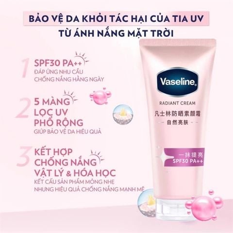 Kem Dưỡng Thể Vaseline Radiant Cream SPF30 PA++ 150g