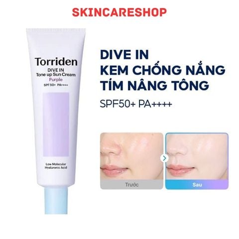 Kem Chống Nắng Nâng Tone, Hiệu Chỉnh Màu Da Torriden Dive In Tone Up Sun Cream PURPLE SPF50+ PA++++