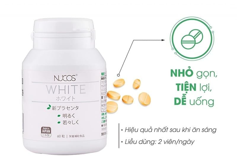 Viên uống Nucos White hỗ trợ sáng da, giảm thâm nám (Hộp 60 viên)