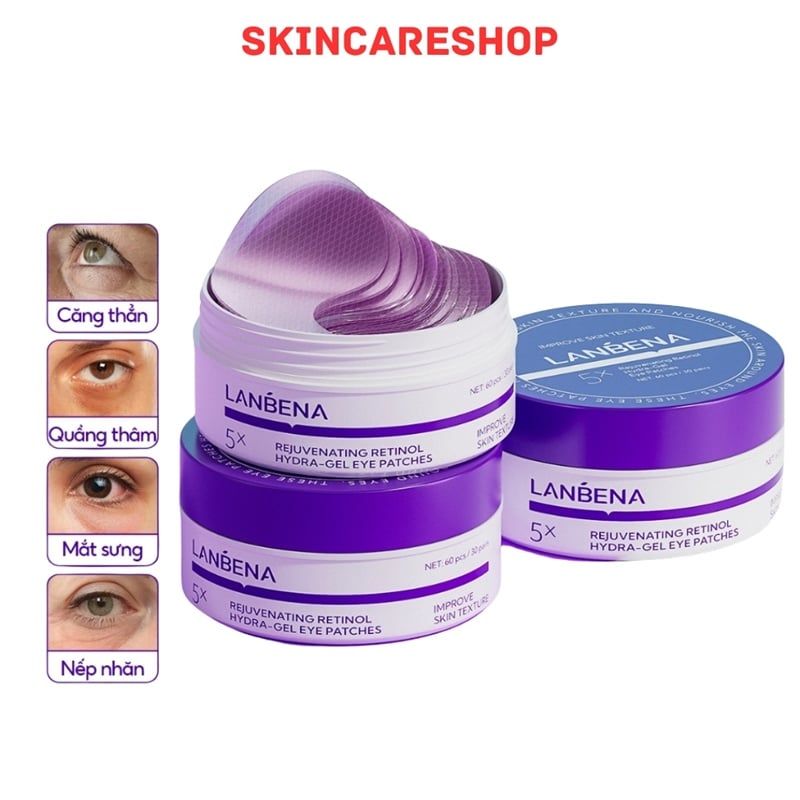 Mặt Nạ Mắt Lanbena Rejuvenating Retinol Hydra-Gel Eye Patches 60pcs