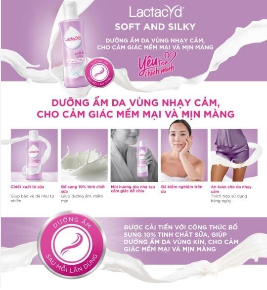 Dung Dịch Vệ Sinh Phụ Nữ Lactacyd Advanced Care Soft & Silky 250ml