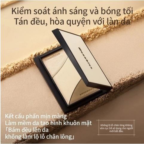 Bảng Phấn Tạo Khối Và Highlight 3 Màu Mooekiss Three-Color Contouring Palette 9g
