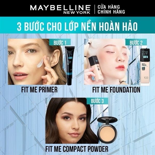Phấn Nền Dạng Nén Maybelline Fit Me Matte Poreless Powder SPF28 PA+++ 6g