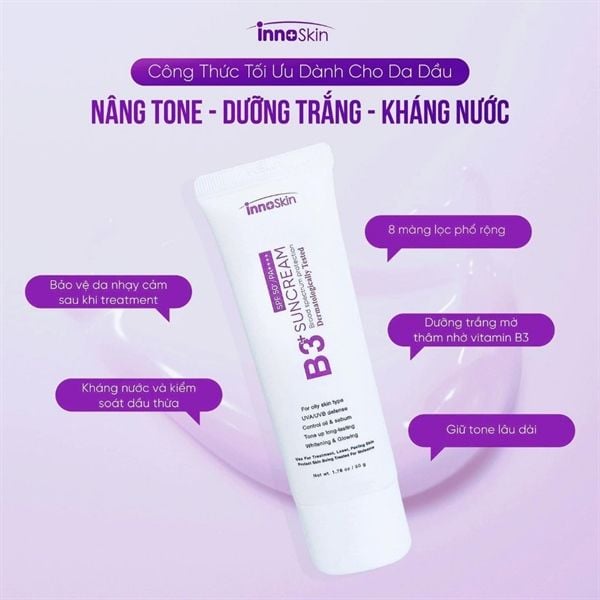 Kem Chống Nắng Phổ Rộng Innoskin B3 Suncream SPF50+ PA++++ 50ml