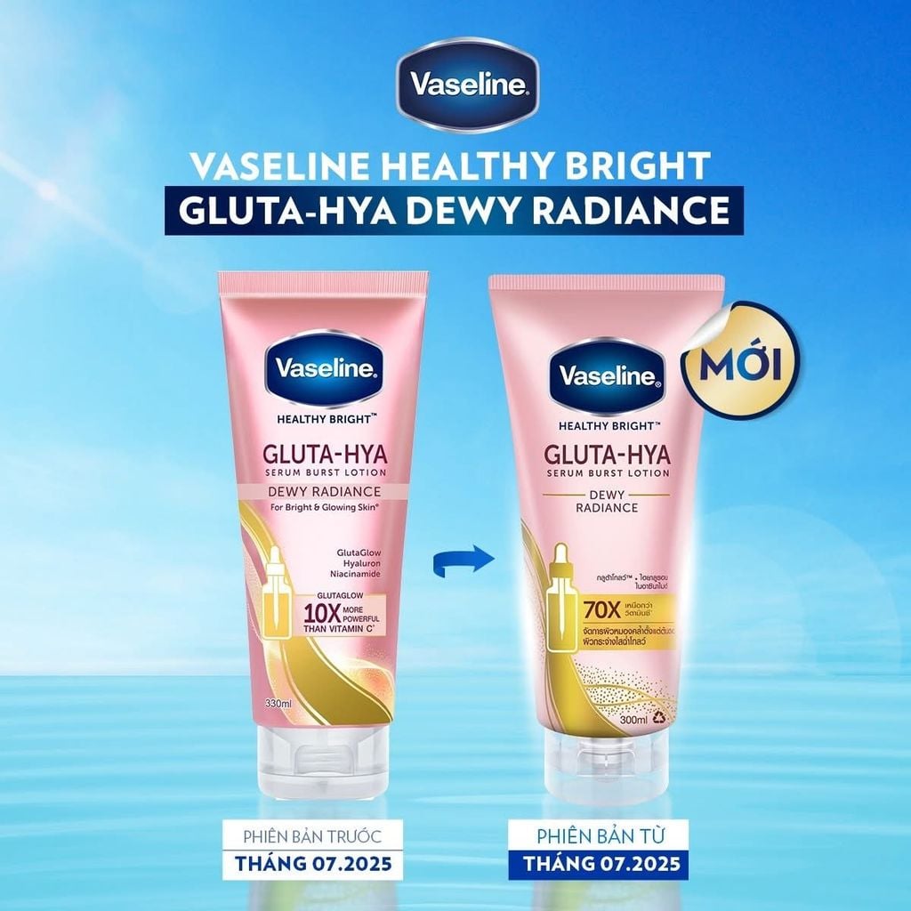 Serum Dưỡng Thể Vaseline Healthy Bright Gluta Hya Burst Lotion 300ml