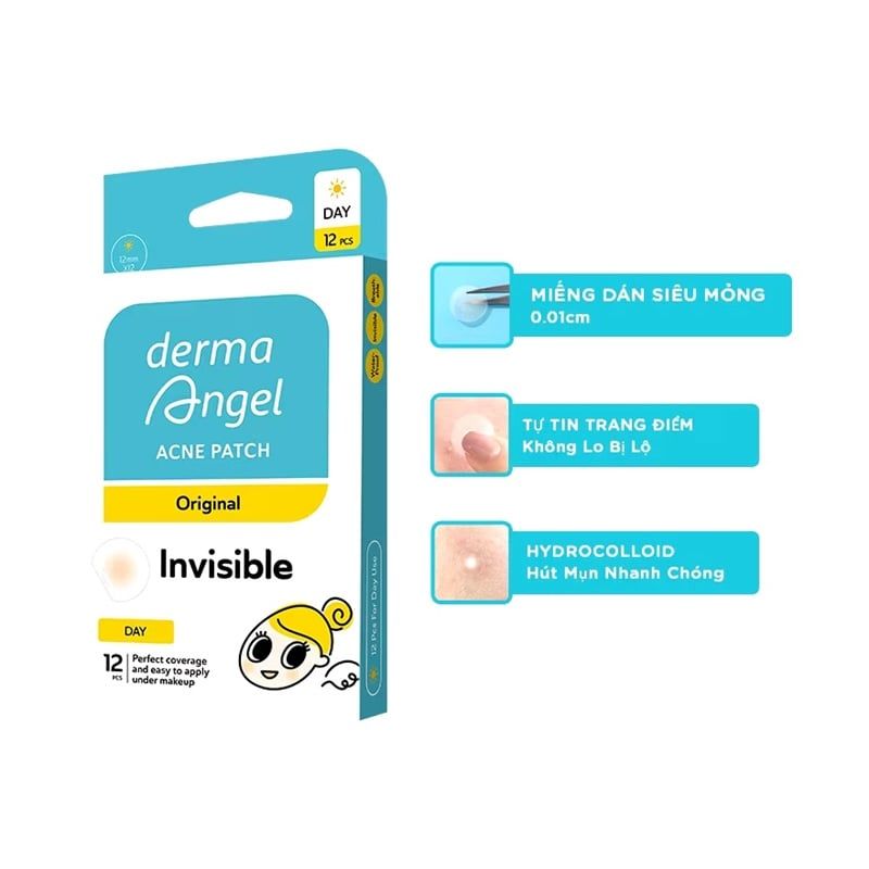 Miếng Dán Mụn Derma Angel Acne Patch 12 Miếng