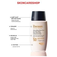 Sữa Chống Nắng Vô Cơ Sen Hậu Giang Cocoon Hau Giang Lotus Mineral Sun Fluid SPF 50+ PA++++ Tone Up Beige 50ml