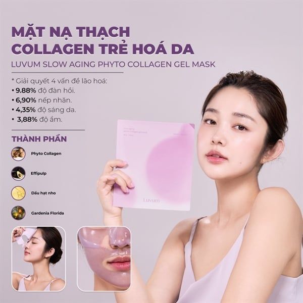 Mặt Nạ Thạch Collagen Giúp Trẻ Hoá Da Luvum Slow Aging Phyto Collagen Gel Mask 33g