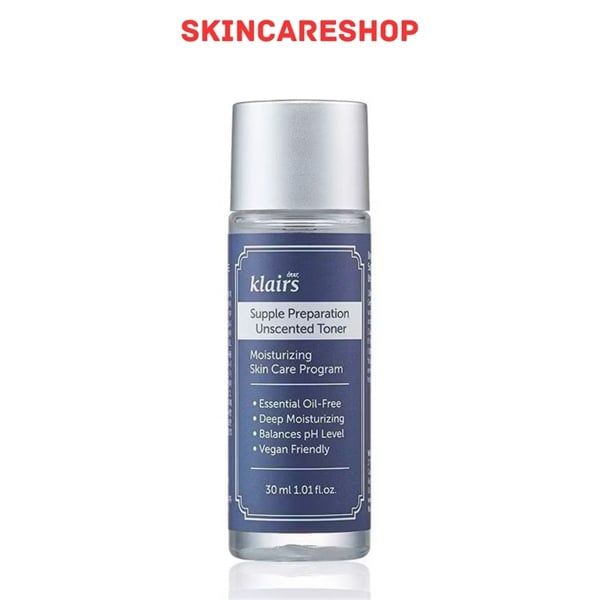 [Minisize] Nước Hoa Hồng Dears Klairs Supple Preparation Unscented Toner 30ml