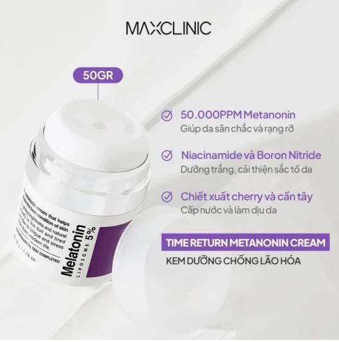Kem Dưỡng Chống Lão Hóa Chuyên Sâu Maxclinic Time Return Melatonin Cream 50g