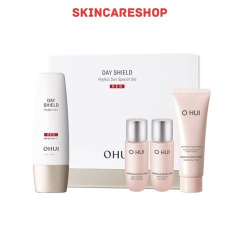 Bộ Sản Phẩm Chống Nắng Dưỡng Da Ohui Day Shield Perfect Sun Red