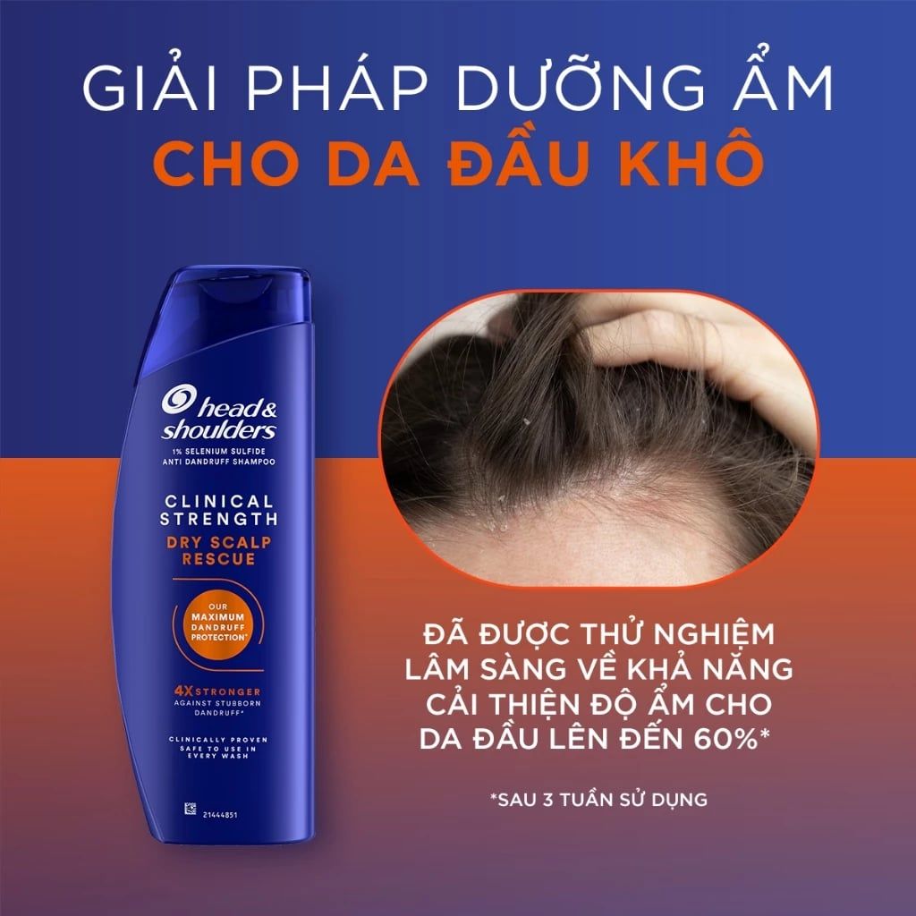 Dầu Gội Head & Shoulders Clinical Strength Dry Scalp Rescue Shampoo 400ml
