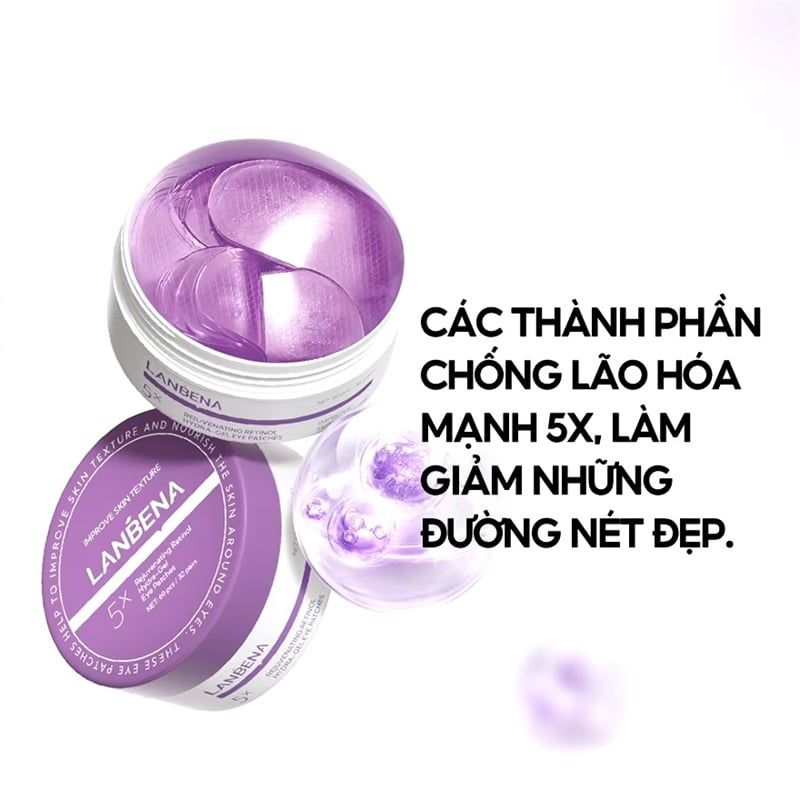 Mặt Nạ Mắt Lanbena Rejuvenating Retinol Hydra-Gel Eye Patches 60pcs
