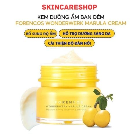 Kem Dưỡng Ẩm Trắng Da Ngăn Ngừa Lão Hóa Da Ban Đêm Forencos Wonderwerk Marula Cream