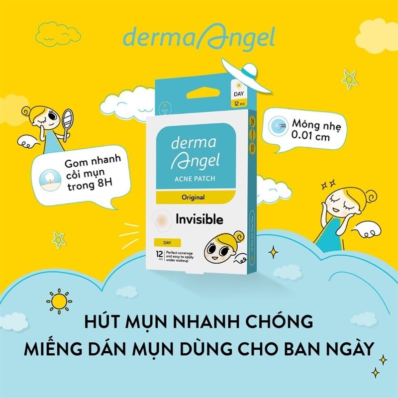 Miếng Dán Mụn Derma Angel Acne Patch 12 Miếng