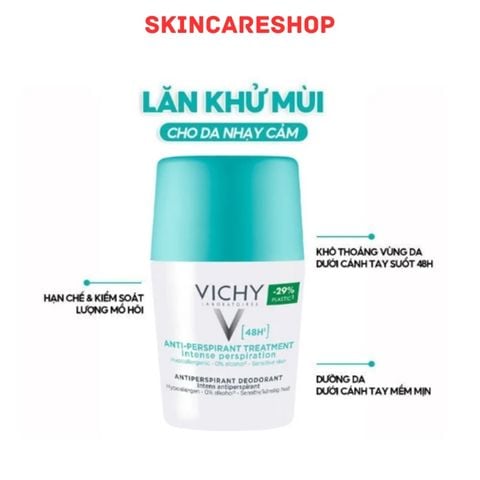 Lăn Khử Mùi Vichy Traitement Anti-Transpirant 48H 50ml