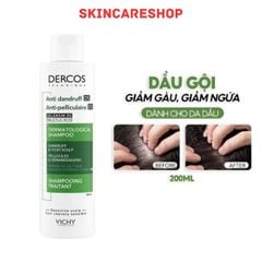 Dầu Gội Vichy Dercos Giảm Gàu Cho Da Đầu Dầu & Ngứa 200ml