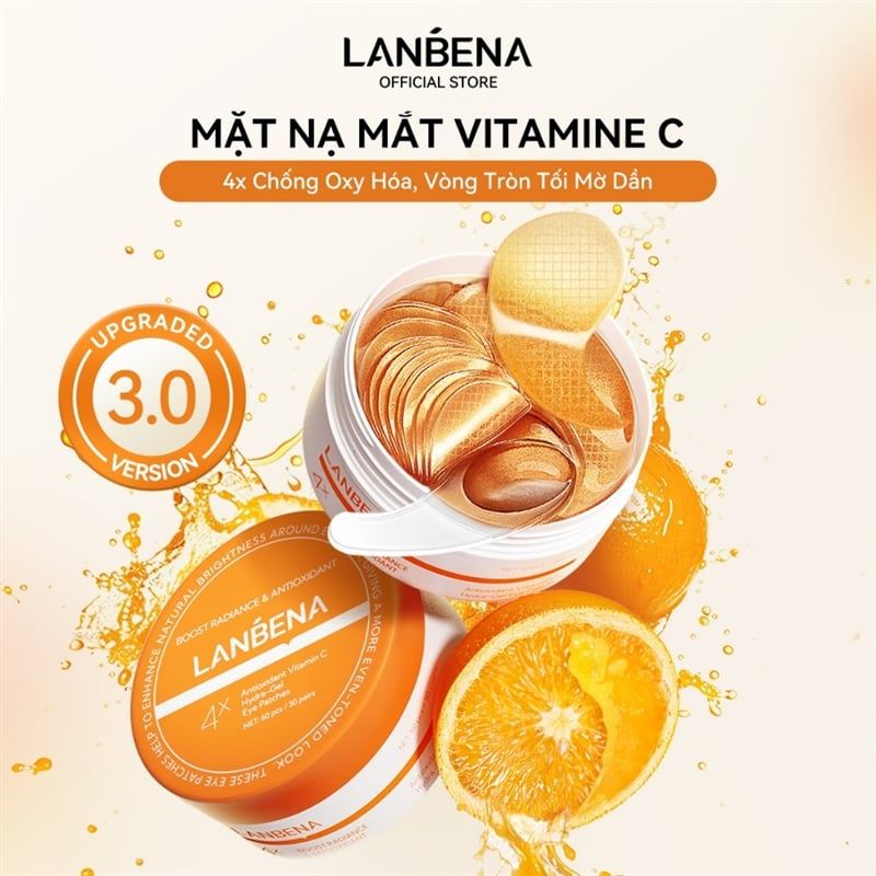 Mặt Nạ Mắt Lanbena Antioxidant Vitamin C Hydra-Gel Eye Patches 60pcs