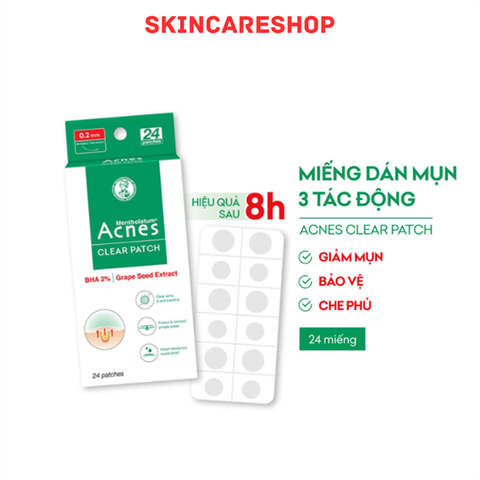 Miếng Dán Mụn Acnes Clear Patch Giúp Giảm Mụn Sưng Viêm 24 Miếng