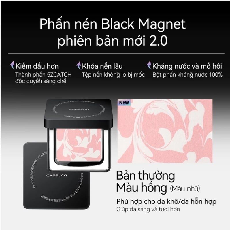 Phấn Phủ Carslan 2.0 Dạng Nén Black Magnet Soft Focus Powder 8g