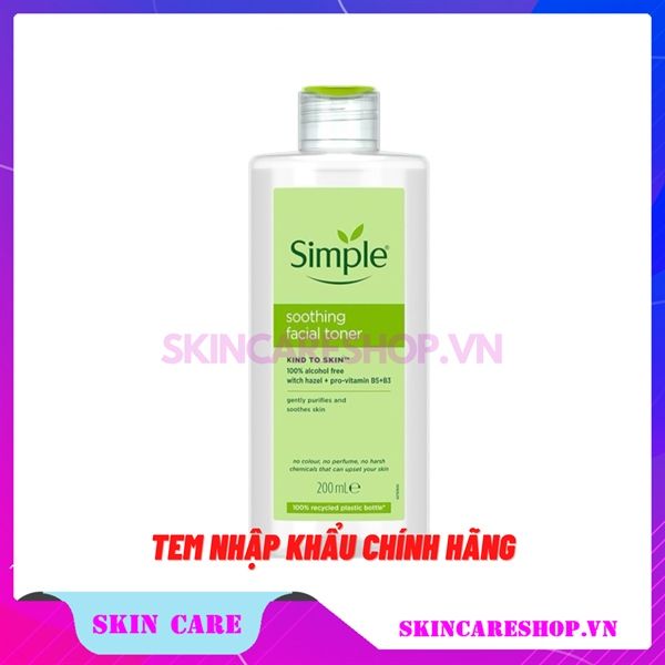 Nước Hoa Hồng Cho Da Nhạy Cảm Simple Soothing Facial 200ml