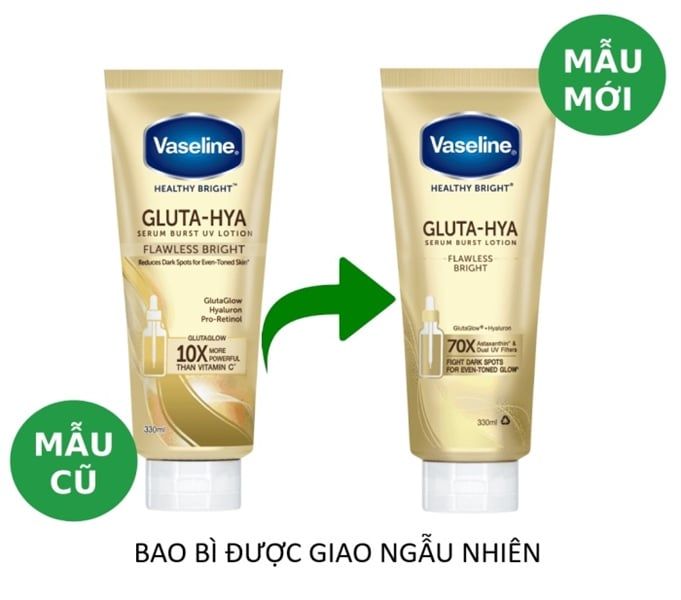 Sữa dưỡng thể Vaseline Healthy Bright Glutathione HYA Serum Burst Lotion 10X 330ml