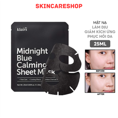 Mặt Nạ Dear Klairs Dưỡng Ẩm Và Phục Hồi Da Midnight Blue Calming Sheet Mask 25ml
