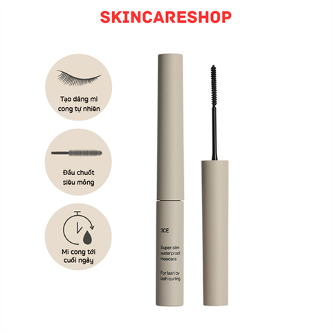 Chuốt Mi 3CE Super Slim Waterproof Mascara Black 3g