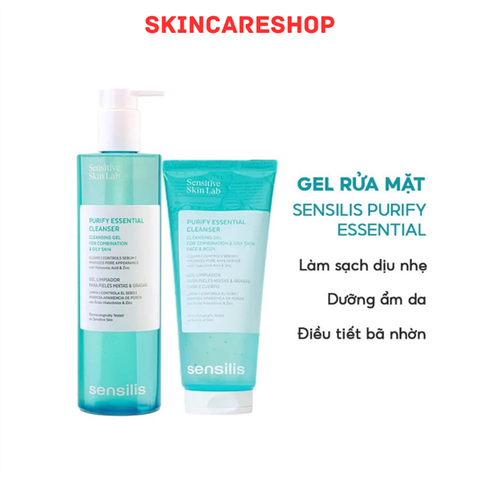 Gel Rửa Mặt Sensilis Kiểm Soát Dầu Nhờn Purify Essential Cleanser 200ml