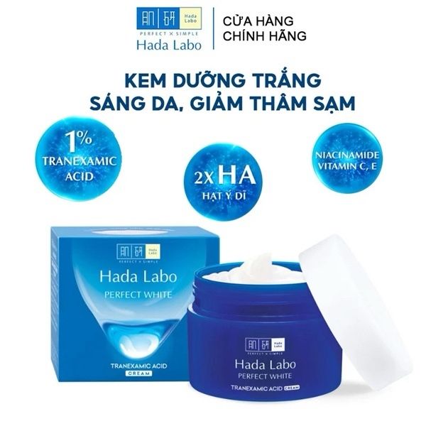 Kem Dưỡng Hada Labo Perfect White Cream Dưỡng Sáng Da Ẩm Mịn 50g