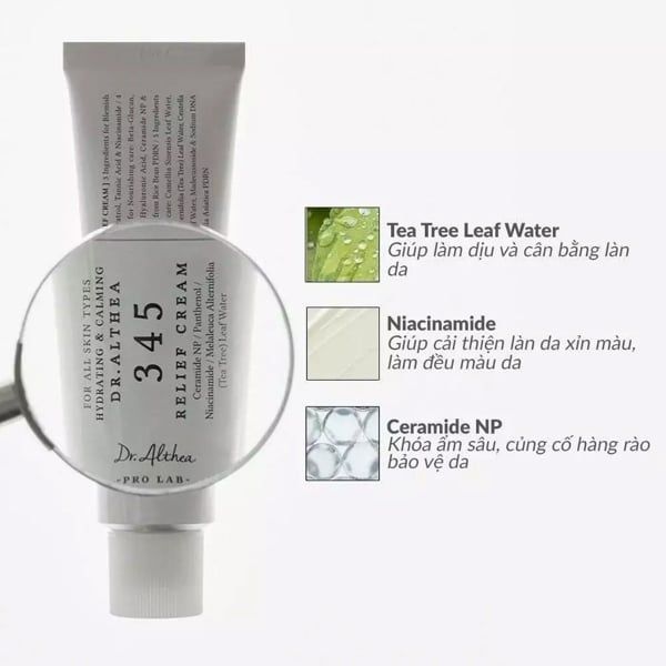 Kem dưỡng trắng giảm mụn dr.althea 345 relief cream 50ml