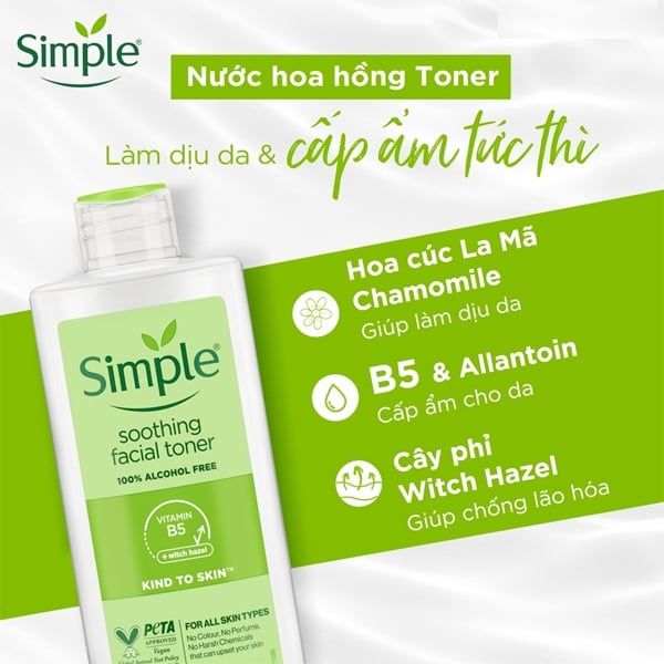 Nước Hoa Hồng Cho Da Nhạy Cảm Simple Soothing Facial 200ml